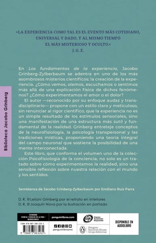 Libro Psicofisiología De La Conciencia 1. Los Fundamentos De La Experiencia, De Jacobo Grinberg-zylberbaum (autor), Vol. 1. Editorial Penguin Random House, Tapa Blanda (2025)