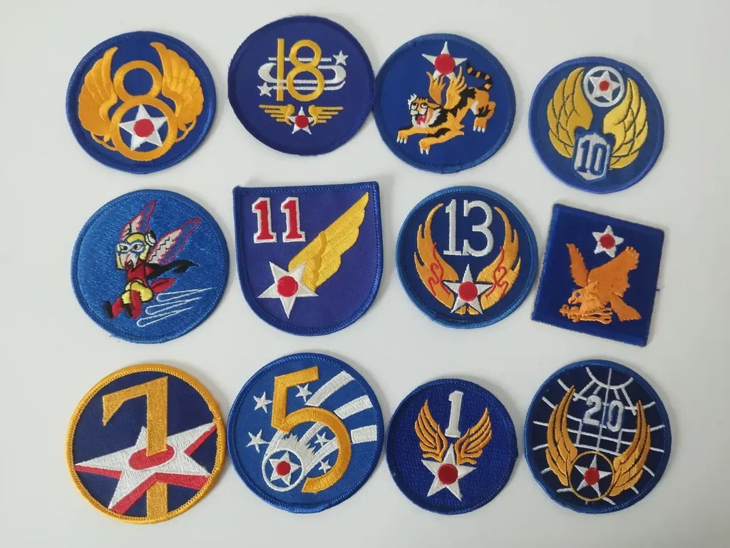 Parches Militares Bordados Lote Aviacion Escuadron Usa Retro Azul Bordado