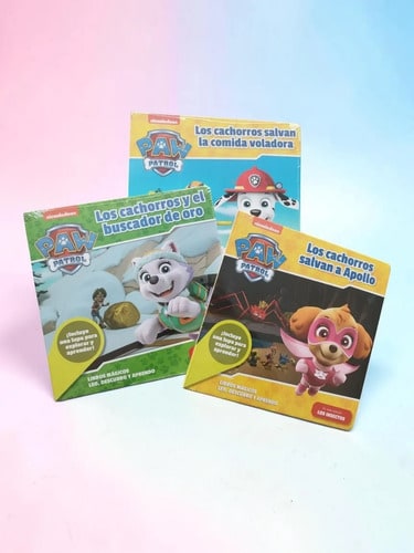 Paw Patrol Pack 3 Libros Infantiles Con Lupa