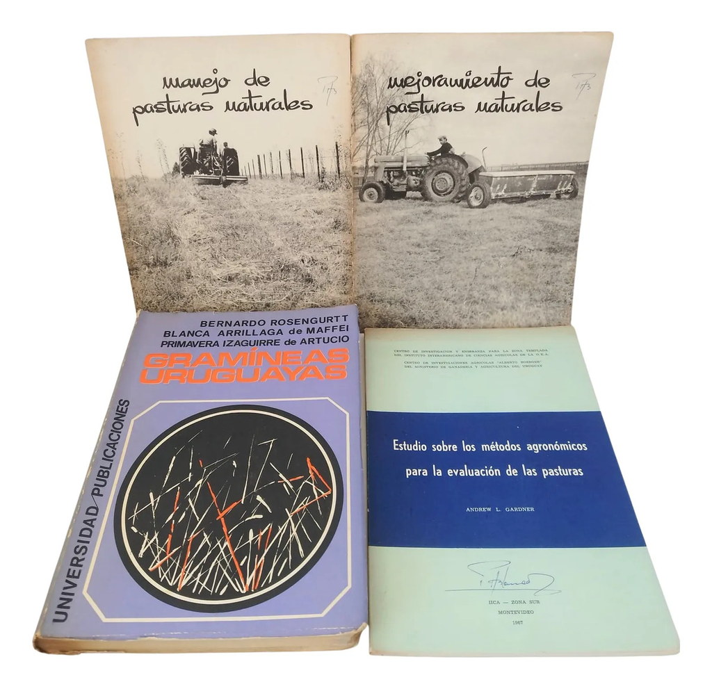 Pack 4 Libros Agronomía Pasturas Gramíneas Uruguay