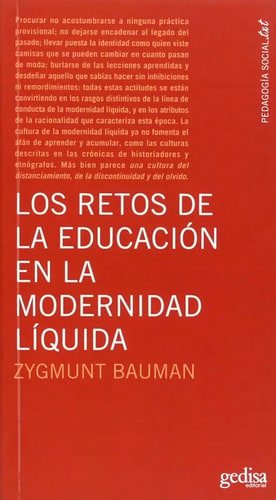 Los Retos De La Educacion Moderna Liquida Zygmunt Bauman 