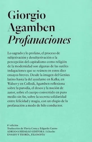 Profanaciones -  Agamben Giorgio