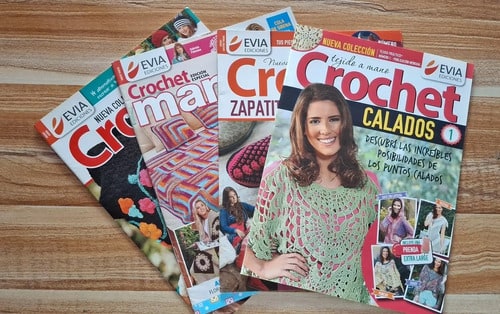 Pack 4 Revistas Crochet Calados, Zapatos, Mantas, Gorros