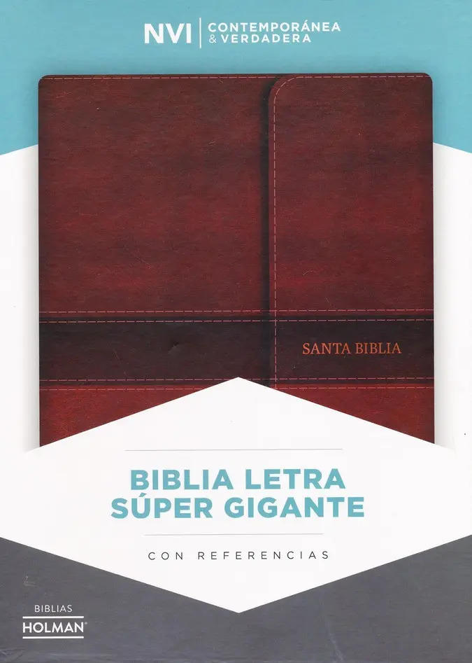Biblia Nvi Letra Super Gigante, Piel Fab. Marron, C/ Cierre