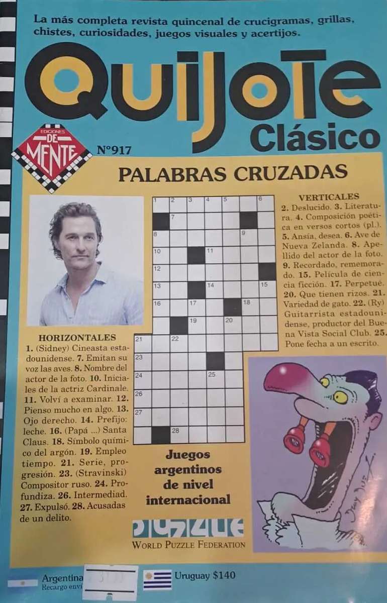 Quijote Clasico Palabras Cruzadas Nro 917