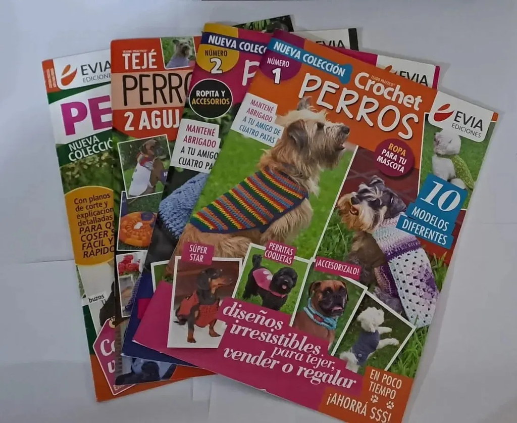 Pack 5 Revistas De Crochet Para Perros Tejido Mascotas