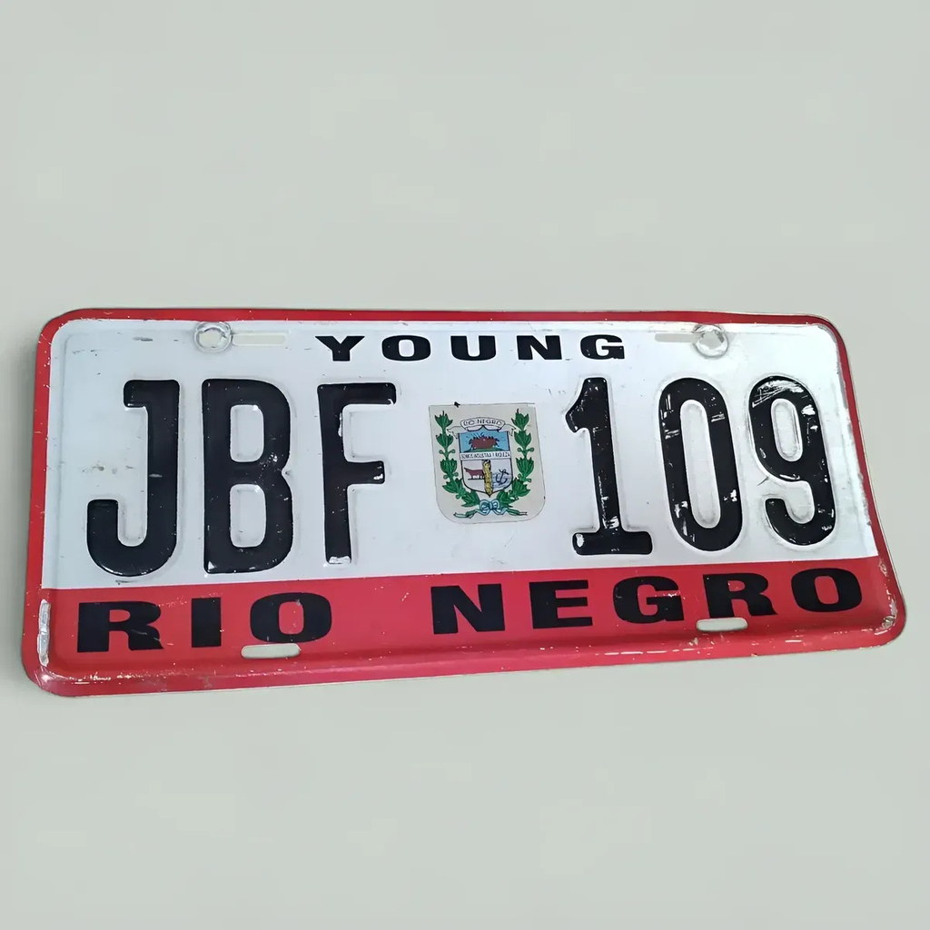 Matrícula Vintage Young Río Negro Jbf 109 - Deco Uruguaya