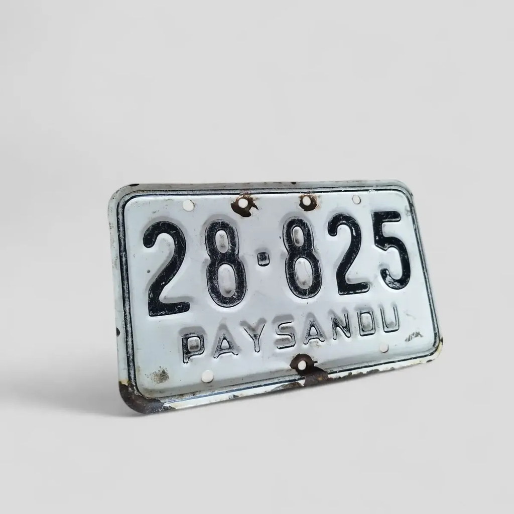 Matrícula Moto Paysandú 19.5x12cm Vintage - Número 28825