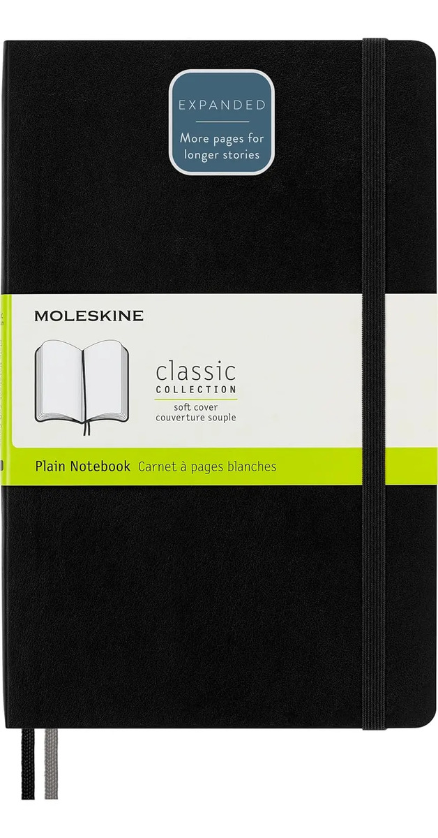 Moleskine Libreta Clasica Expanded Negra L Lisa Tapa Blanda