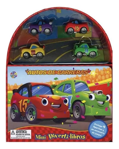 Autos De Carreras Mini Diverti-libros Figuras Escenario