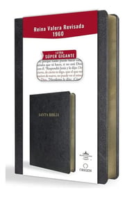 Portada de Biblia Rvr 1960 Símil Piel Negro Súper Gigante