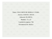 Portada de Una Corte De Niebla Y De Furia - Sarah J. Maas