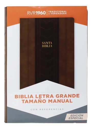 Portada de Biblia Letra Grande Tamaño Manual Edición Especial Marrón, De Reina Valera 1960. 1, Vol. 1. Editorial Holman, Tapa Blanda, Edición Holman En Español, 1960