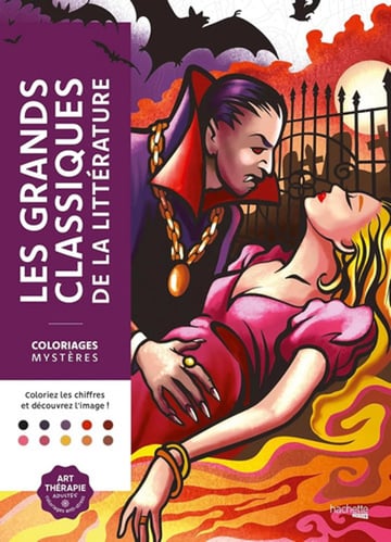 Portada de Clásicos De La Literatura Colorear Por Números Adultos