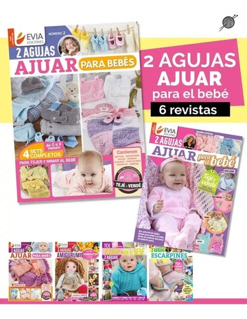 Portada de Promopack 6 Revistas De Tejido 2 Agujas Ajuar Bebé