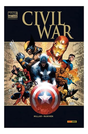 Portada de Civil War Marvel Deluxe - Millar Mcniven Tapa Dura