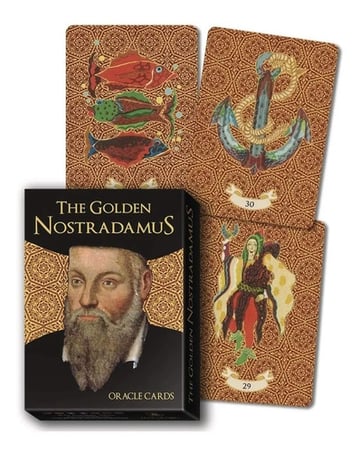 Portada de The Golden Nostradamus Oracle Cards (oráculo + Libro)