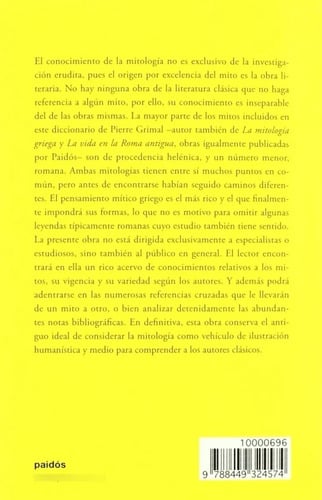 Portada de Libro - Diccionario De La Mitologia Griega Y Romana