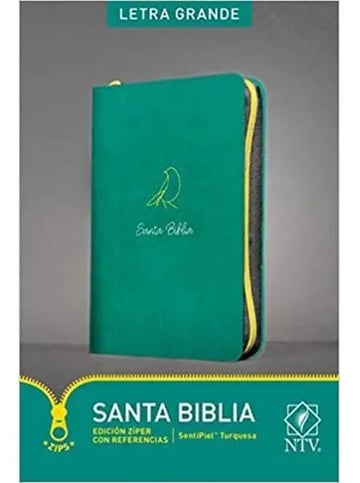 Biblia Ntv Letra Grande Con Cierre Turquesa