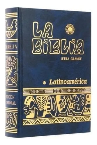 Biblia Latinoamérica Azul Tapa Dura Cartone Letra Normal