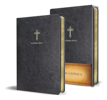 La Biblia Católica Cuero Sintético, Suave Al Tacto, Cruz