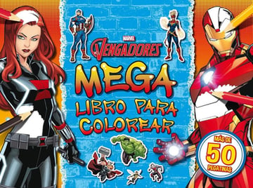 Portada de Mega Libro Para Colorear Los Vengadores Marvel Pegatinas
