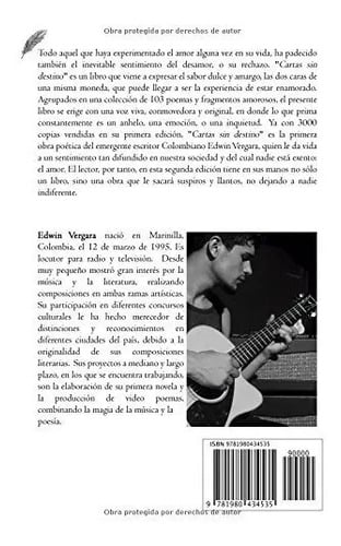 Libro : Cartas Sin Destino Edwin Vergara Tapa Blanda