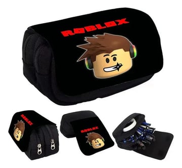 Cartuchera Estuche Para Lápices Roblox-3d Negro Liso
