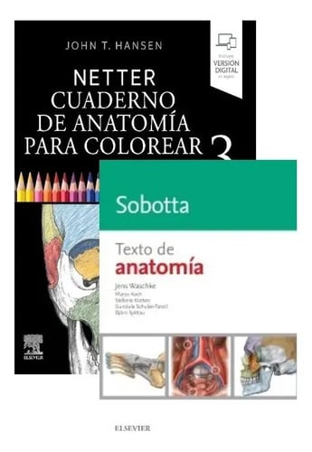Portada de Lote Netter Cuaderno De Anatomía Colorear + Sobotta Anatomía