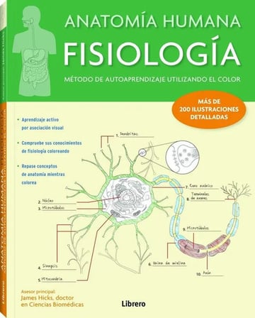 Portada de Anatomía Humana Fisiología Aprender Por Color James Hicks