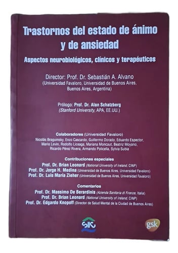 Portada de Trastornos Ánimo Ansiedad Alvano Neurobiolólogicos Clínicos