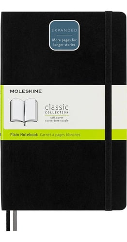 Moleskine Libreta Clasica Expanded Negra L Lisa Tapa Blanda