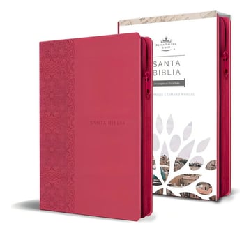 Portada de Biblia Rv 1960 Letra Grande Símil Piel Fucsia