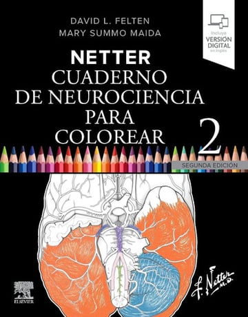Portada de Libro De Neurociencia Para Colorear De Netter - 2a Edición
