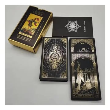 Tarot Dorado Negro The Fool Caja Rígida