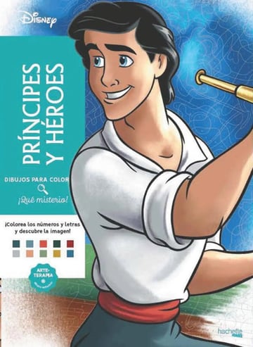 Portada de Dibujos Para Colorear Príncipes Y Héroes Disney Misterio