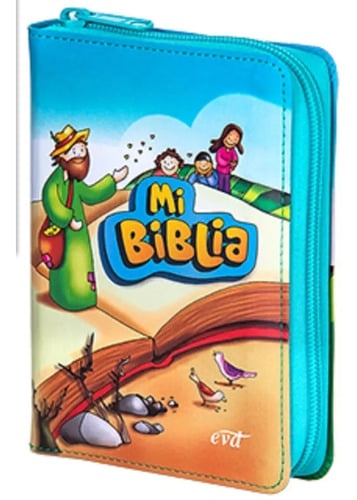 Portada de Mi Biblia Infantil Ilustrada, Tapa Dura, Niños- Con Cierre