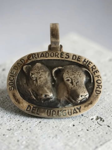 Medalla Plata Hereford Uruguay Grabada Socio 1946 1996