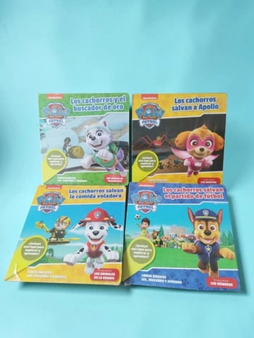 Paw Patrol Pack 4 Libros Infantiles Con Lupa