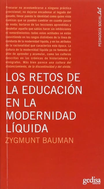 Los Retos De La Educacion Moderna Liquida Zygmunt Bauman 