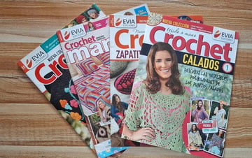 Pack 4 Revistas Crochet Calados, Zapatos, Mantas, Gorros
