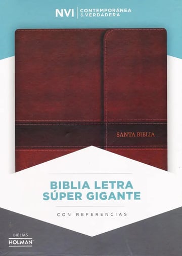 Biblia Nvi Letra Super Gigante, Piel Fab. Marron, C/ Cierre