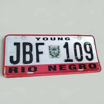 Matrícula Vintage Young Río Negro Jbf 109 - Deco Uruguaya