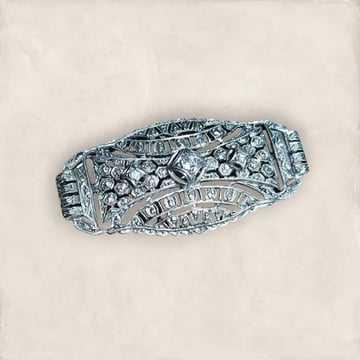 Prendedor Plata Antiguo Art Deco Vintage Colección Único Plateado