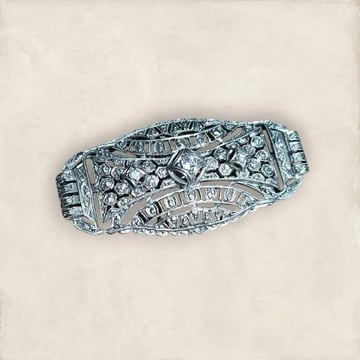 Prendedor Plata Antiguo Art Deco Vintage Colección Único Plateado