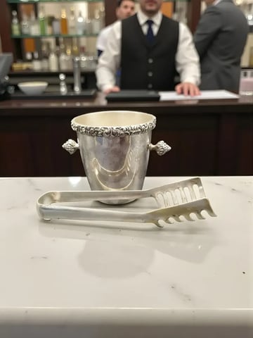 Hielera Y Pinza Avilan 1950s Plaqué Cobre Vintage Uruguay Plateado