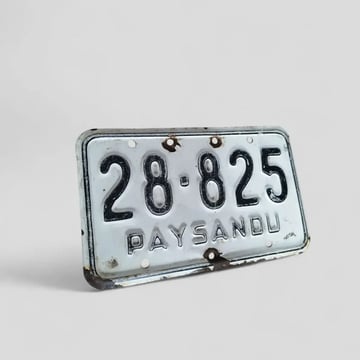 Matrícula Moto Paysandú 19.5x12cm Vintage - Número 28825