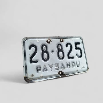 Matrícula Moto Paysandú 19.5x12cm Vintage - Número 28825