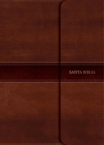 Biblia Rvr1960 Letra Gde Símil Piel Marrón Con Solapa Holman