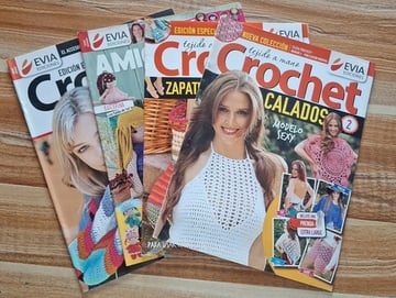 Pack 4 Revistas Crochet Calados, Zapatos, Amigurumis, Bufand